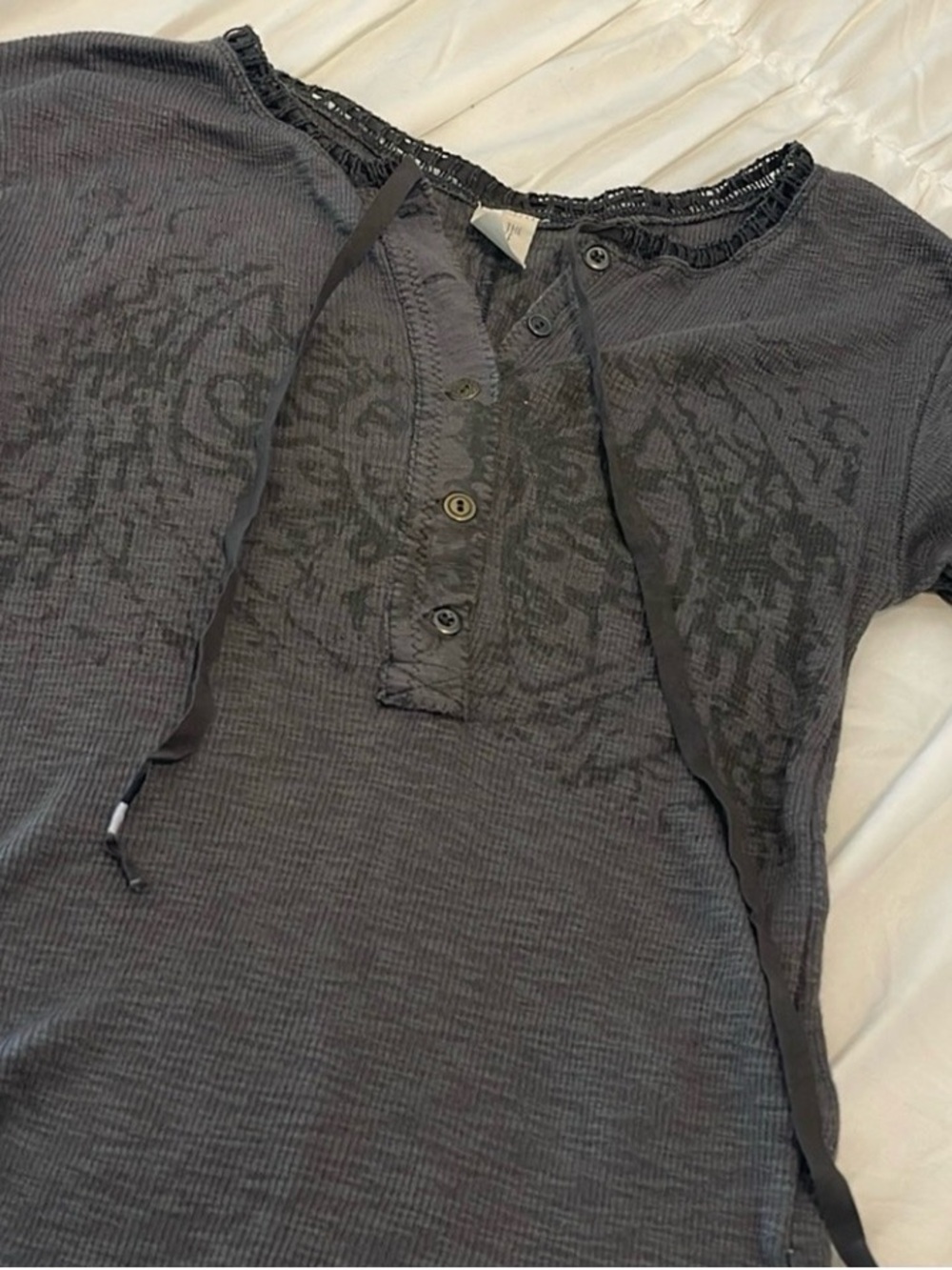 We The Free gray long sleeve t-shirt with print